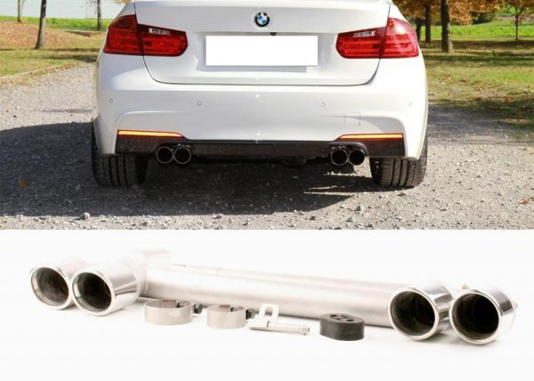 Izpušna cev duplex z nosilcem BMW 3 F30 / F31 11- M3-Izgled 4x90mm