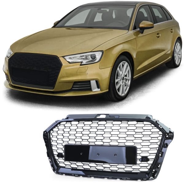 Maska brez znaka Audi A3 8V 17- sijaj črna RS izgled