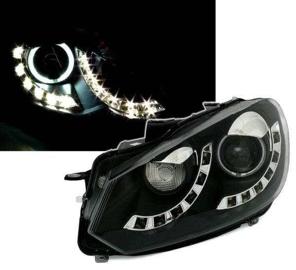 Žarometi VW Golf 6 08-12 LED DRL dnevne CCFL črni