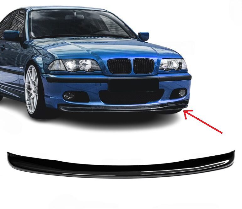 Podaljšek odbijača spredaj BMW 3 E46 M-technic črna sijaj