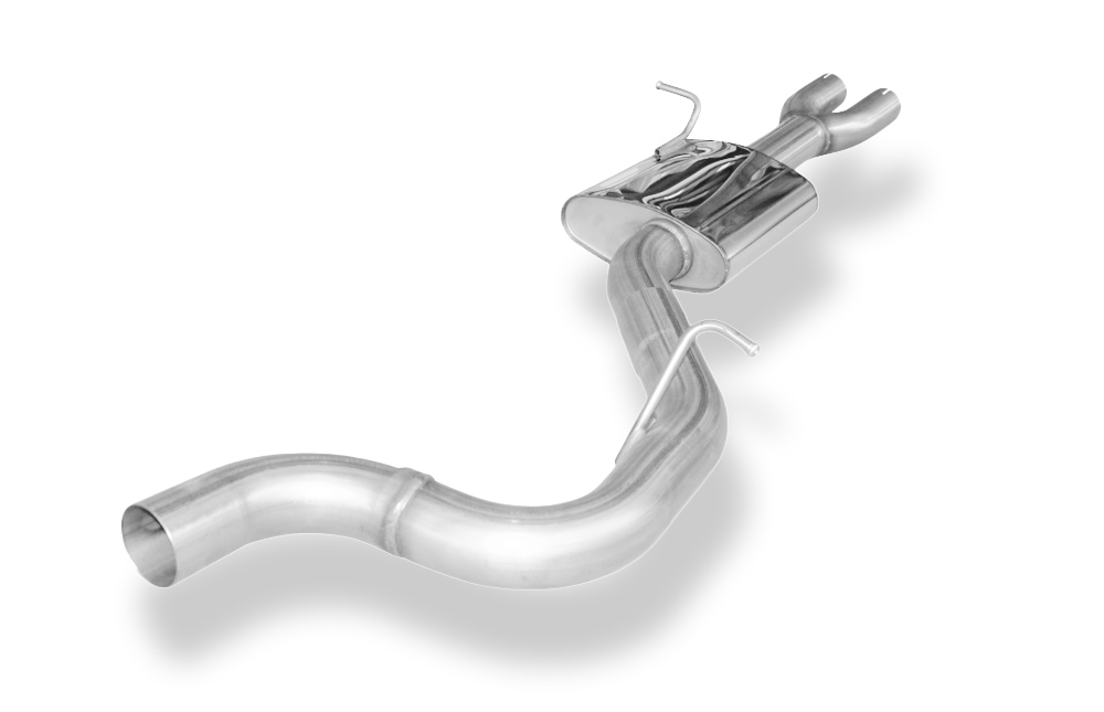 FOX zadnji športni lonec prečni izhod desno/levo z podtlakno zaporko + srednji izpušni lonec Audi TT 8J RS