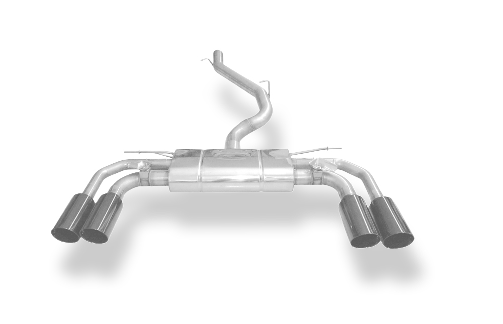 FOX cat-back izpušni sistem CUPRA Formentor 4x4 - 2x100 Tip 25 desno/levo črno emajlirano - z 2 elektronskima ventiloma