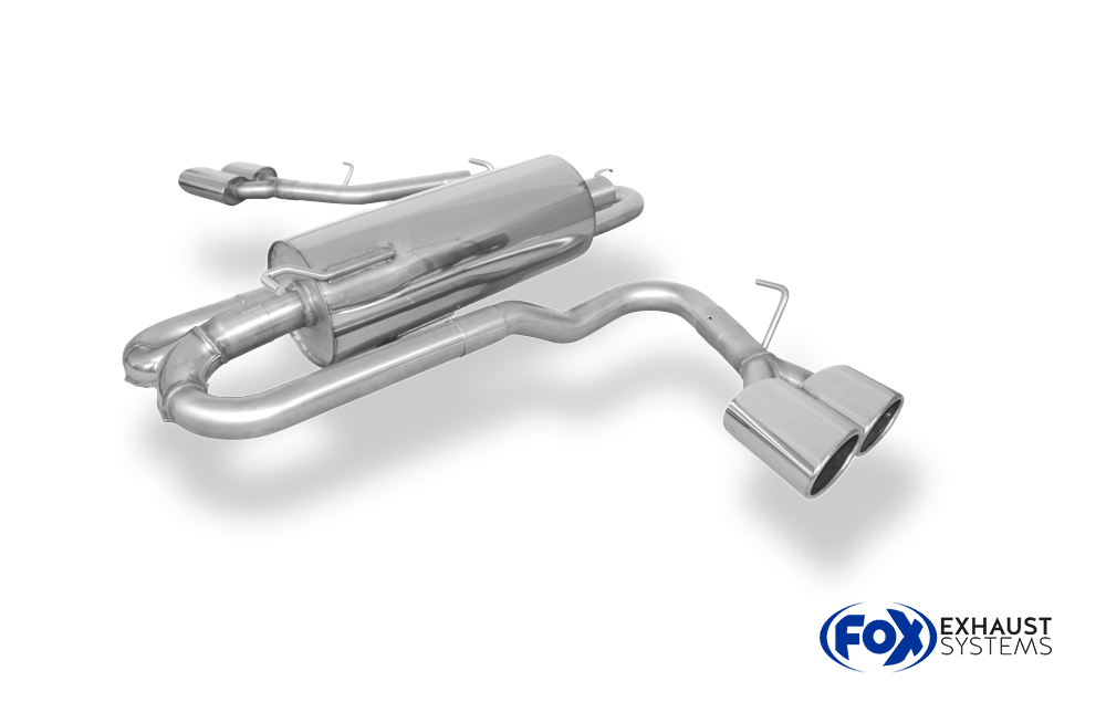 FOX zadnji športni lonec stranski izpuh, izhod desno in levo na vozilu Ford Ranger ab 09/2016 4x4 - dvojna kabina - 2x115x85 Tip 38 desno/levo