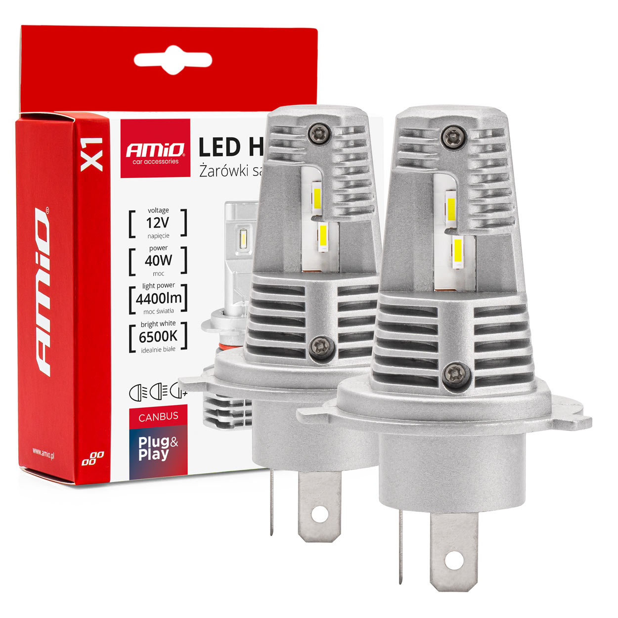 *AKCIJA* LED KIT X1-series  H4/H19 6500K max 40W