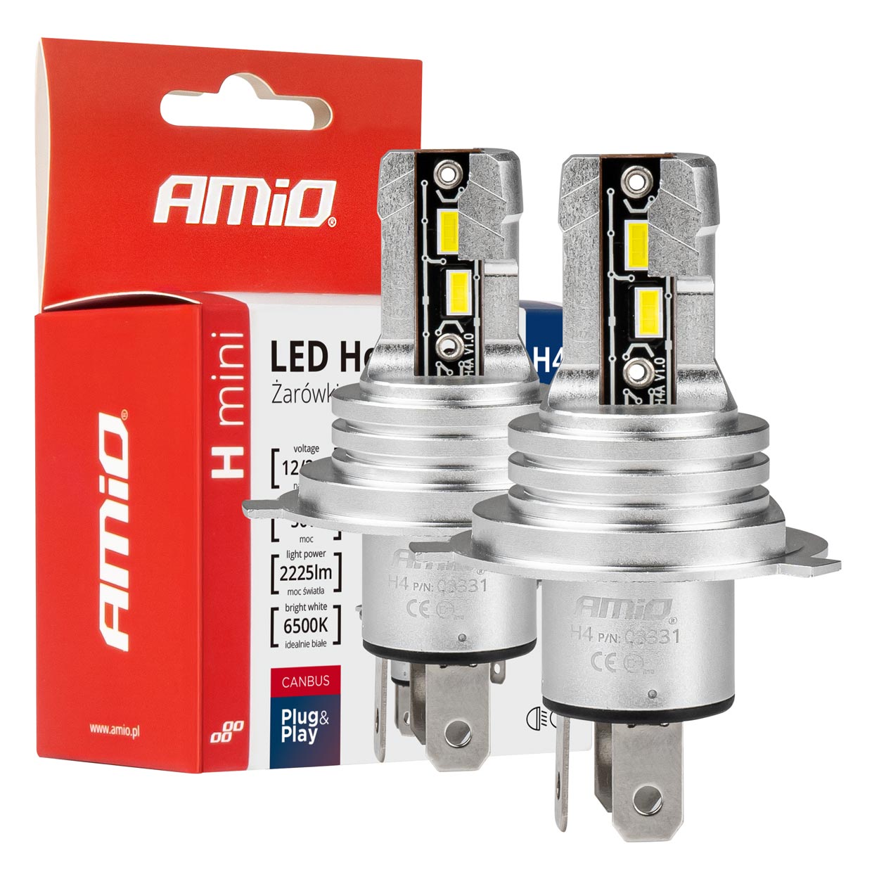 LED kit žarnica H-mini series H4 H19 6500K Canbus 50W