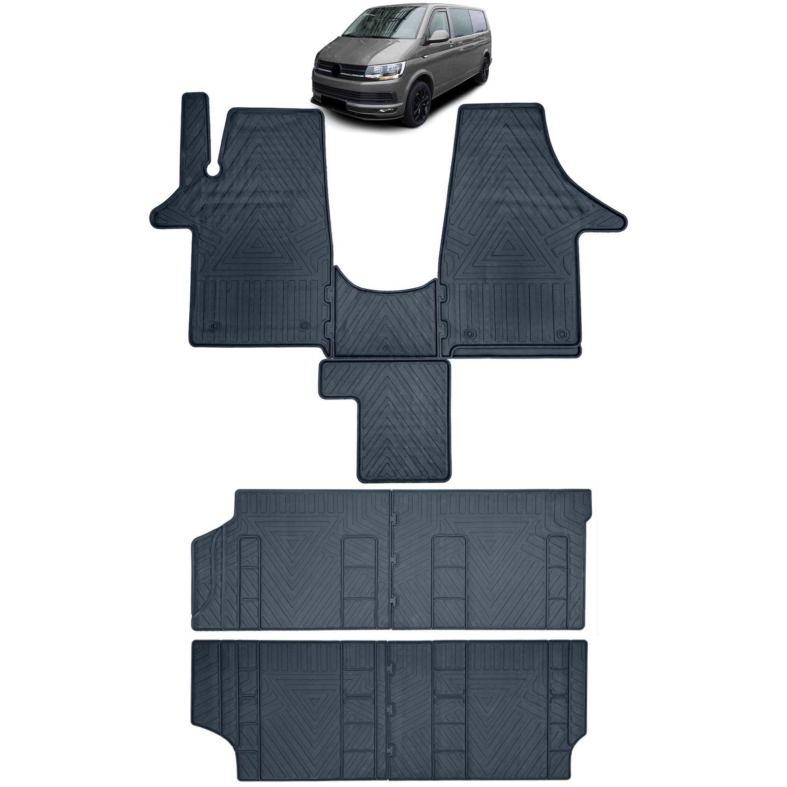 Premium gumi tepihi Volkswagen Transporter / Caravelle / Multivan T5 & T6 2003-2020